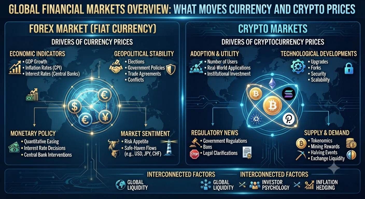 Global Financial Markets Overview: What Moves Currency and Crypto Prices