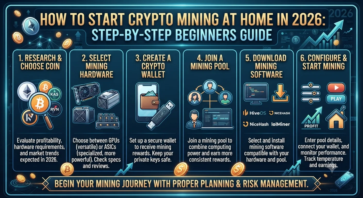 How to Start Crypto Mining at Home in 2026: Step-by-Step Beginners Guide