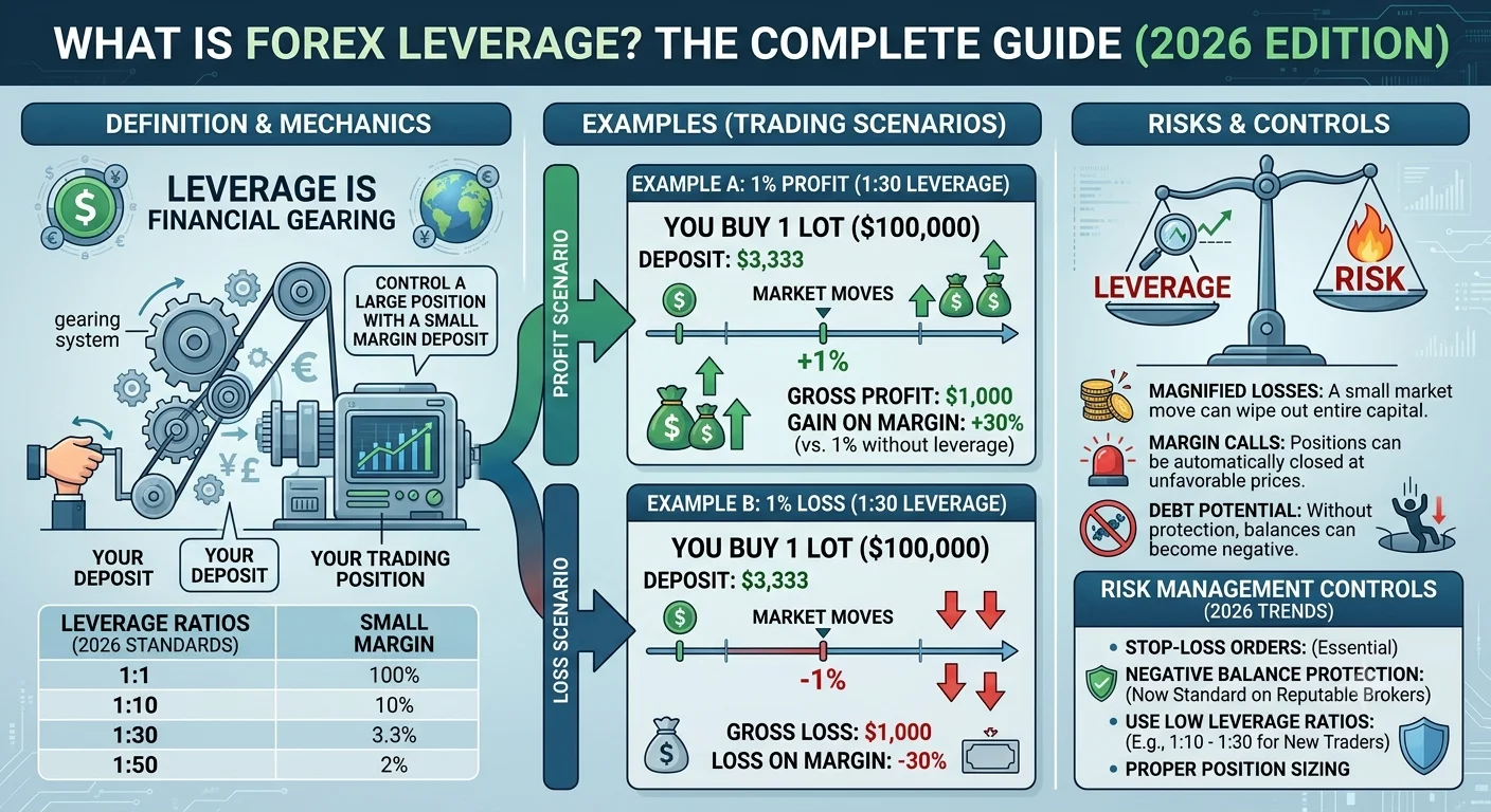 What is Forex Leverage? Complete Guide with Examples and Risks (2026)